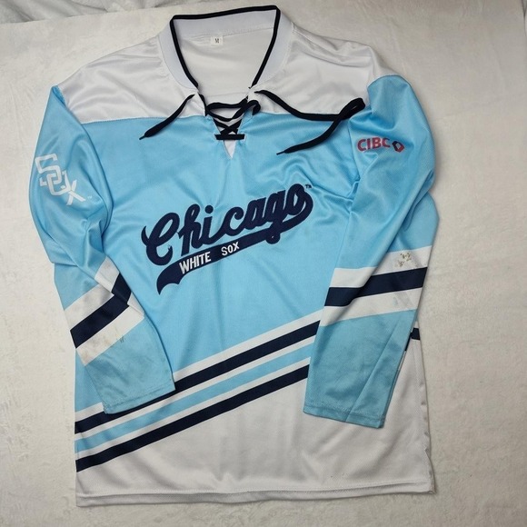 Other - Chicago White Sox Shirt Mens Medium Blue White MLB Baseball Lace Up Jersey